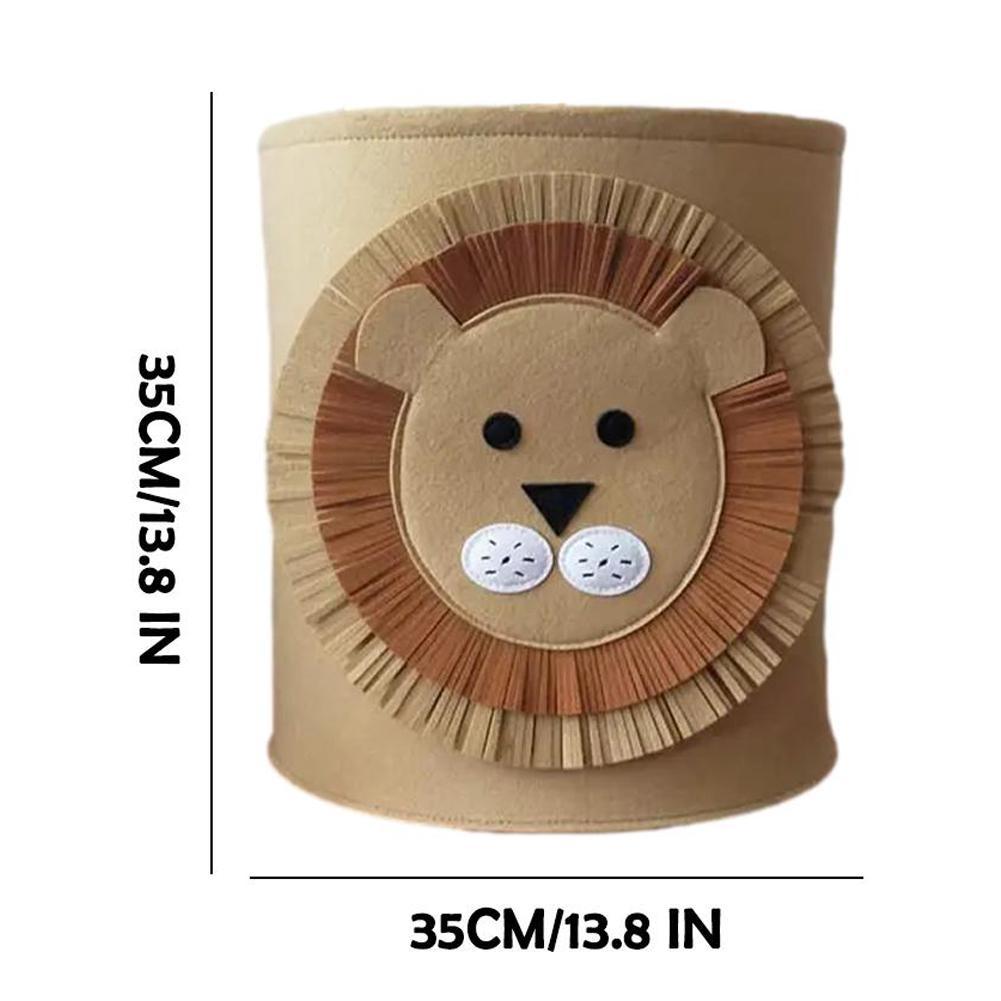 Lion Cartoon Felt Storage Bucket Children"s Toys Dirty Clothes Storage Bag Multifunctional Practical (Copy)