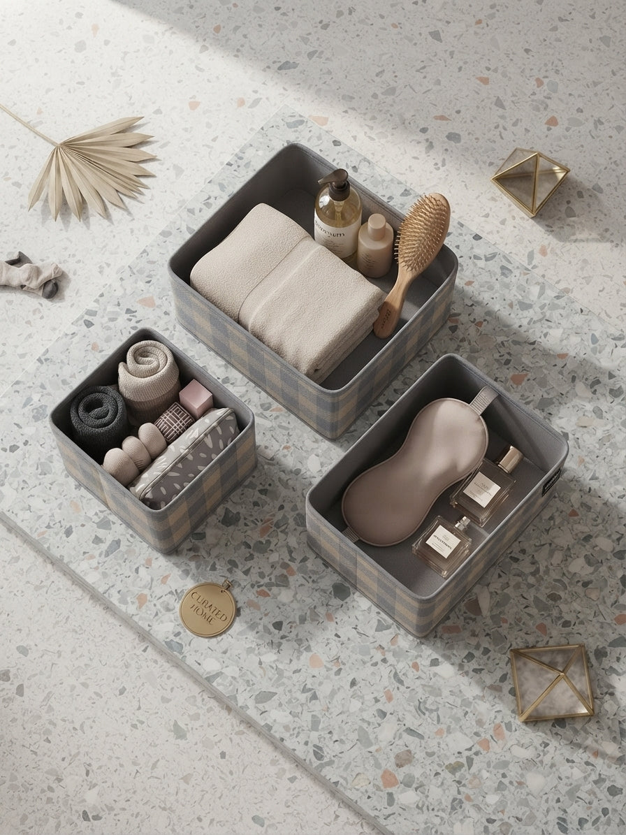Premium 3-Piece Laminated Storage & Drawer Organizer Set