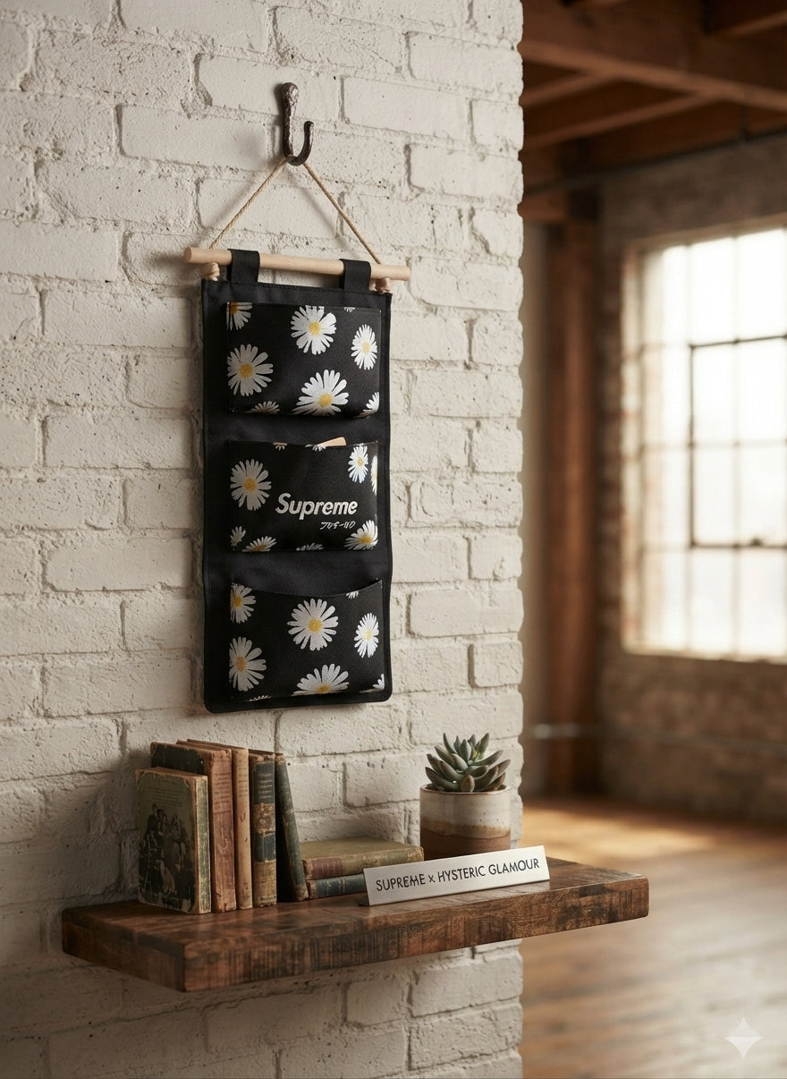Supreme x Hysteric Glamour Daisy Hanging Wall Organizer | Multi-Pocket Storage Pouch