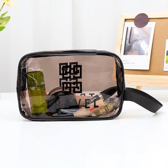3 PCS SET Waterproof PVC Clear Travel Toiletry Bag & Cosmetic Pouch