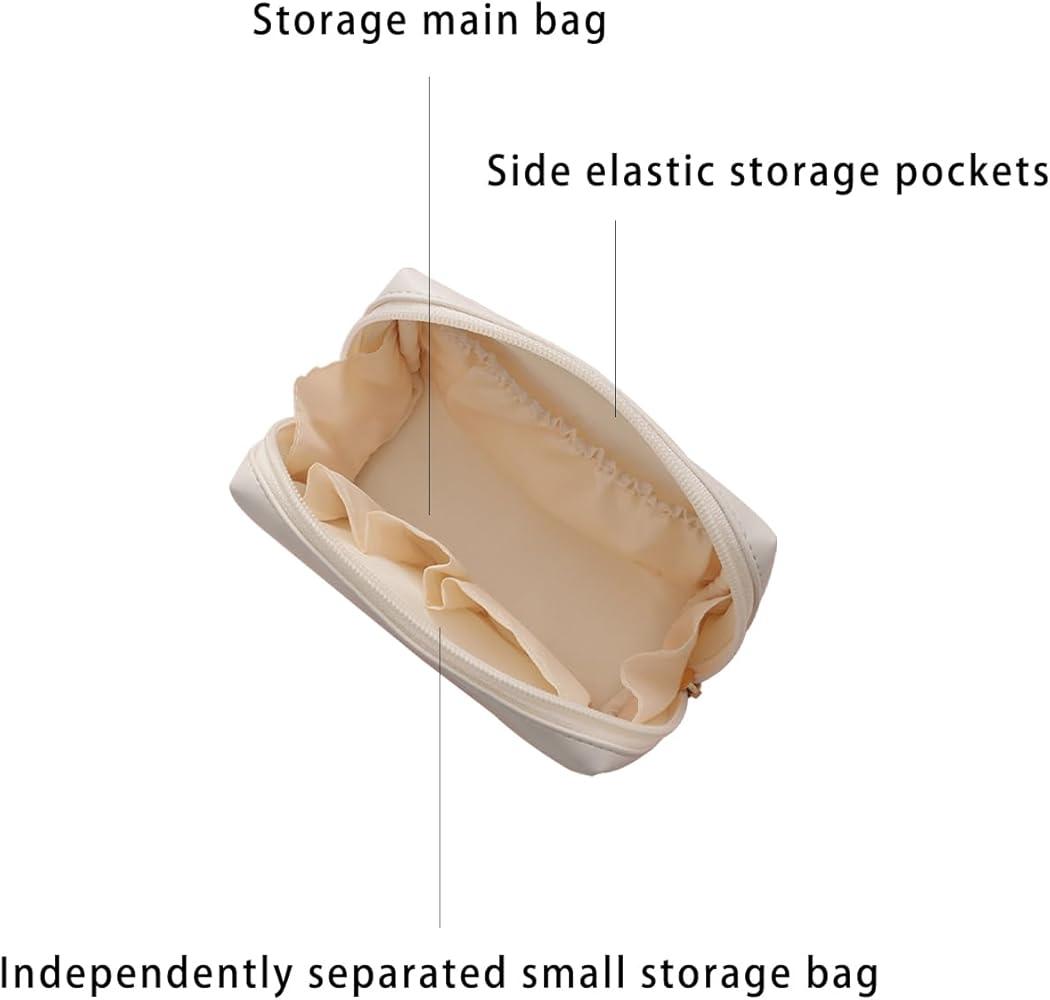 Minimalist PU Leather Travel Cosmetic Bag | Portable Makeup & Toiletry Organizer