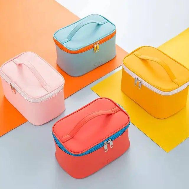 Waterproof PU Frosted Cosmetic Bag & Travel Makeup Organizer