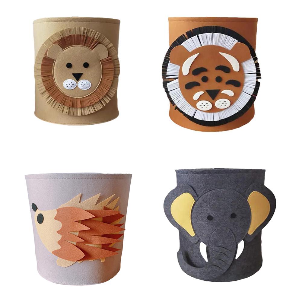 Lion Cartoon Felt Storage Bucket Children"s Toys Dirty Clothes Storage Bag Multifunctional Practical (Copy)