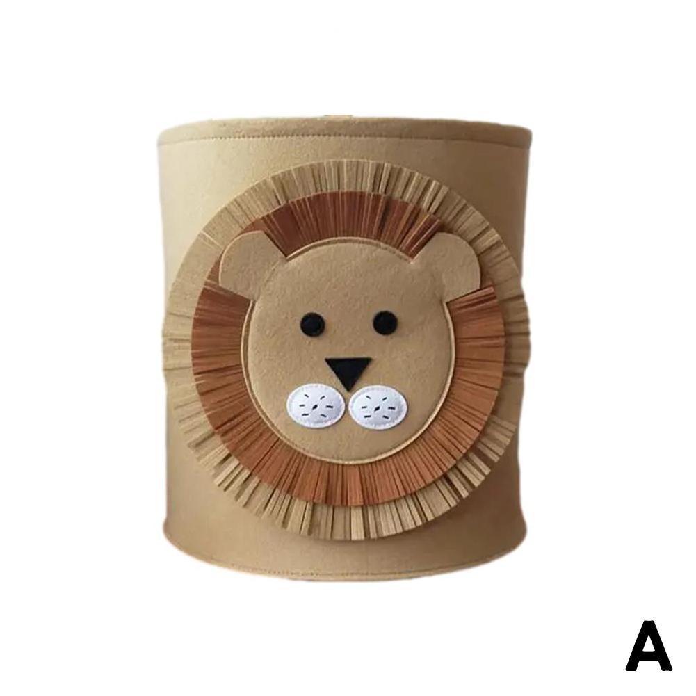 Lion Cartoon Felt Storage Bucket Children"s Toys Dirty Clothes Storage Bag Multifunctional Practical (Copy)