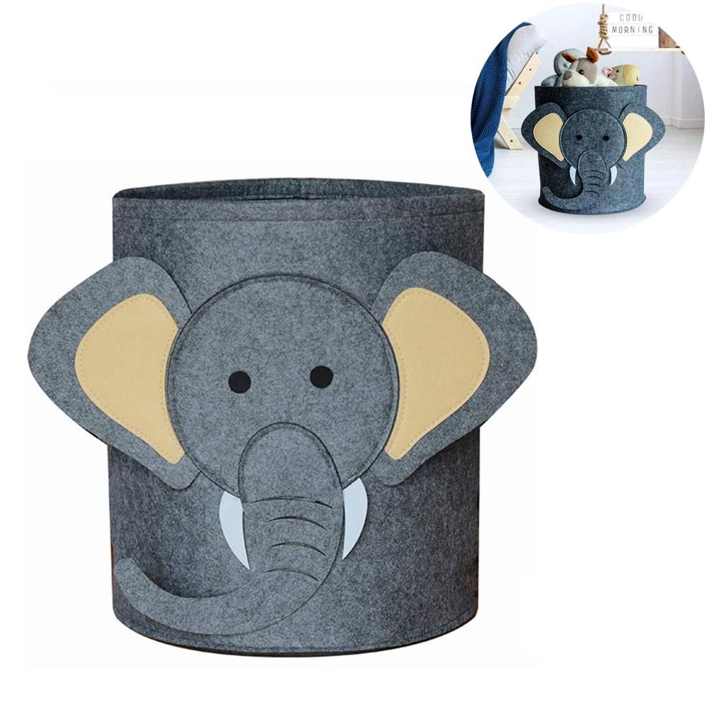 Cartoon Felt Storage Bucket Children"s Toys Dirty Clothes Storage Bag Multifunctional Practical