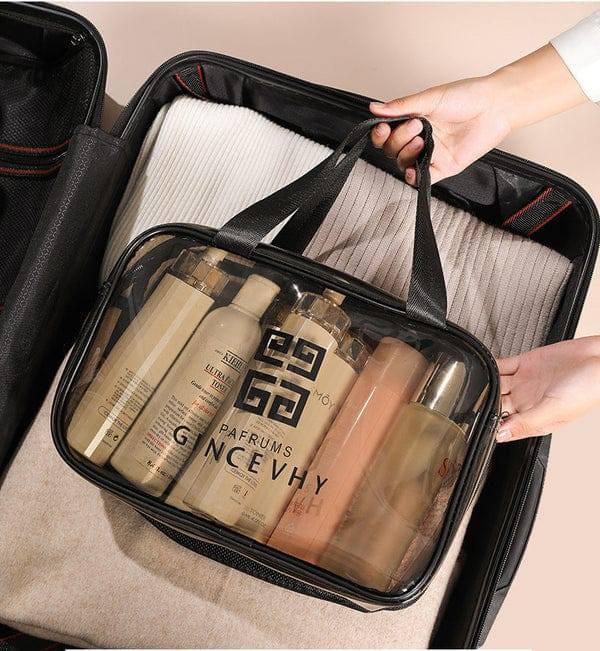 Double Layer Water Proof Cosmetic Bag Transparent Large-capacity