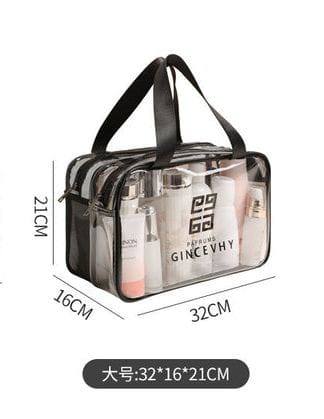 Double Layer Water Proof Cosmetic Bag Transparent Large-capacity