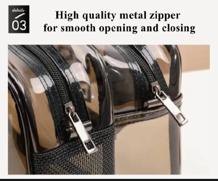 Double Layer Water Proof Cosmetic Bag Transparent Large-capacity