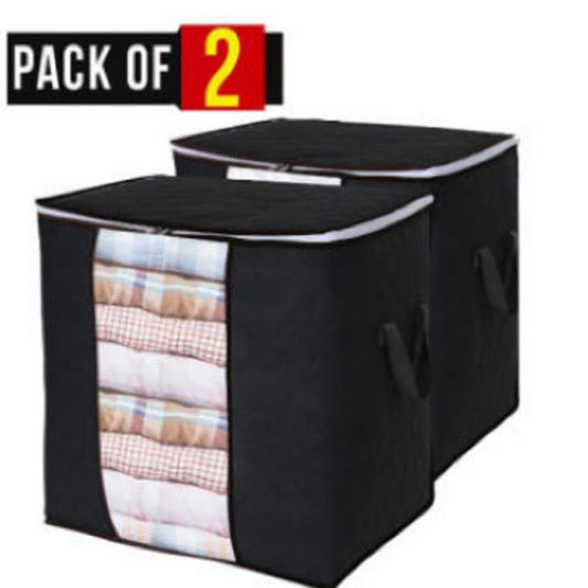 Pack Of 2 Large Blanket Storage Bags Breathable Clothes