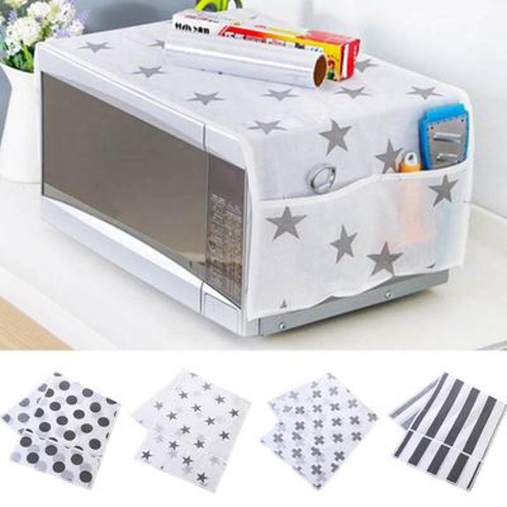 Microwave/Oven Top Cover with 4 Utility Pockets Random Design