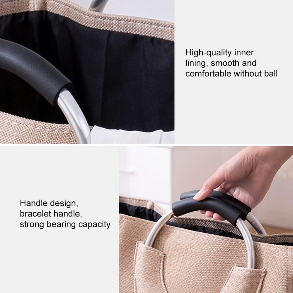 Laundry Baskets, Folding Laundry Basket with Handle, Portable 40 Liter Capacity