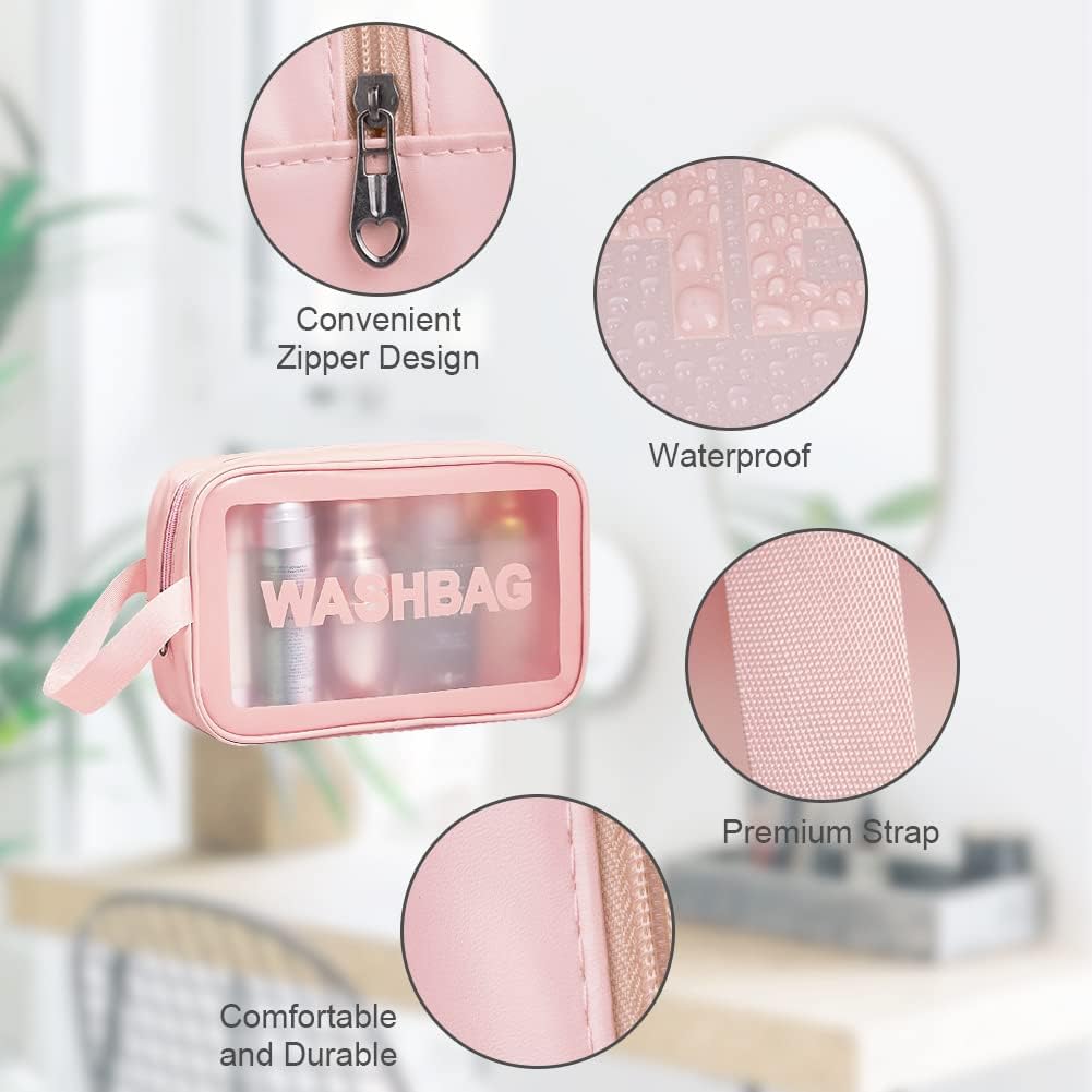 3 PCS Makeup Cosmetic Bag Transparent Travel Wash Bag