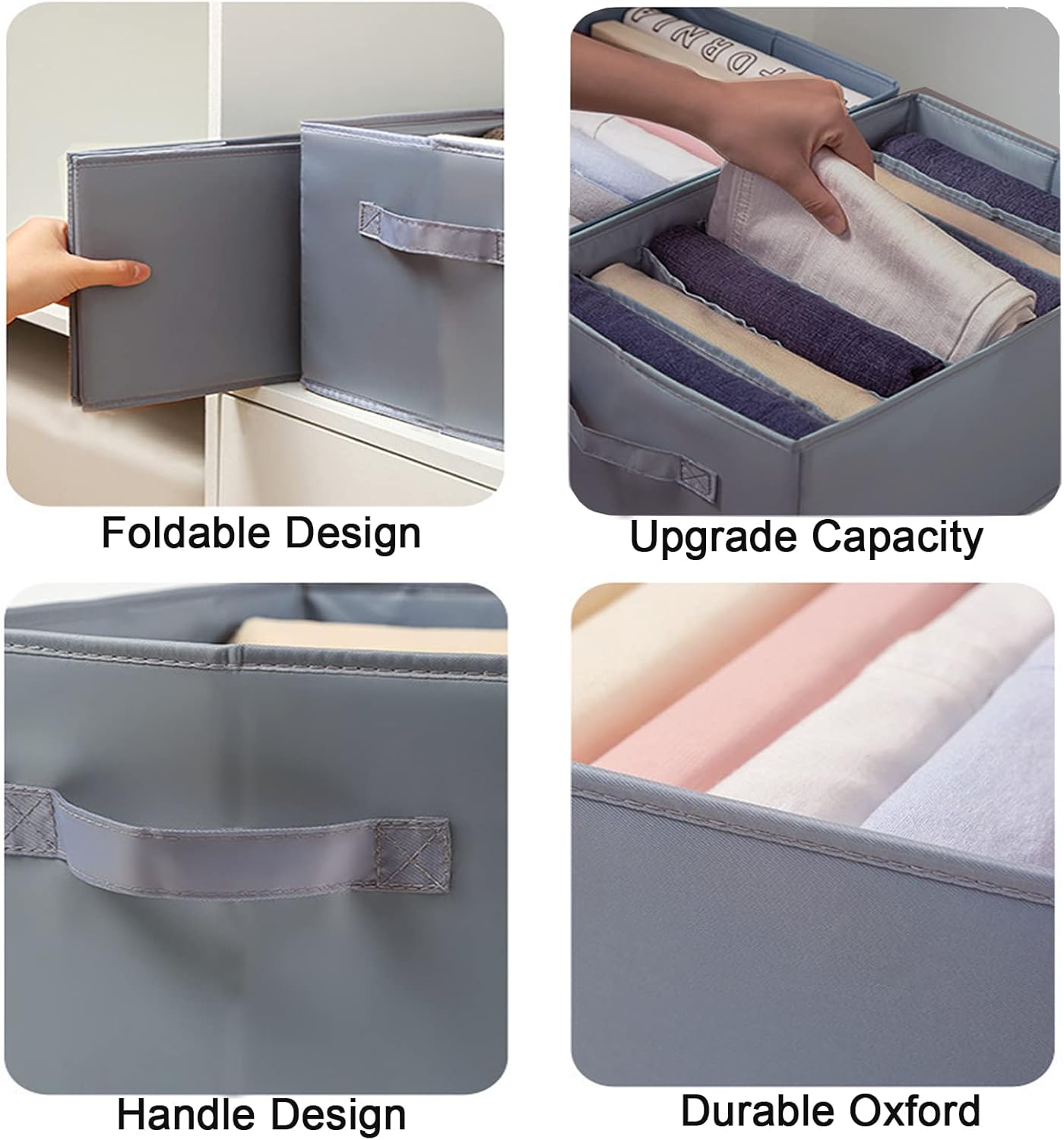 Wardrobe Closet Organizer Jeans Storage - Large 6 Grids Foldable