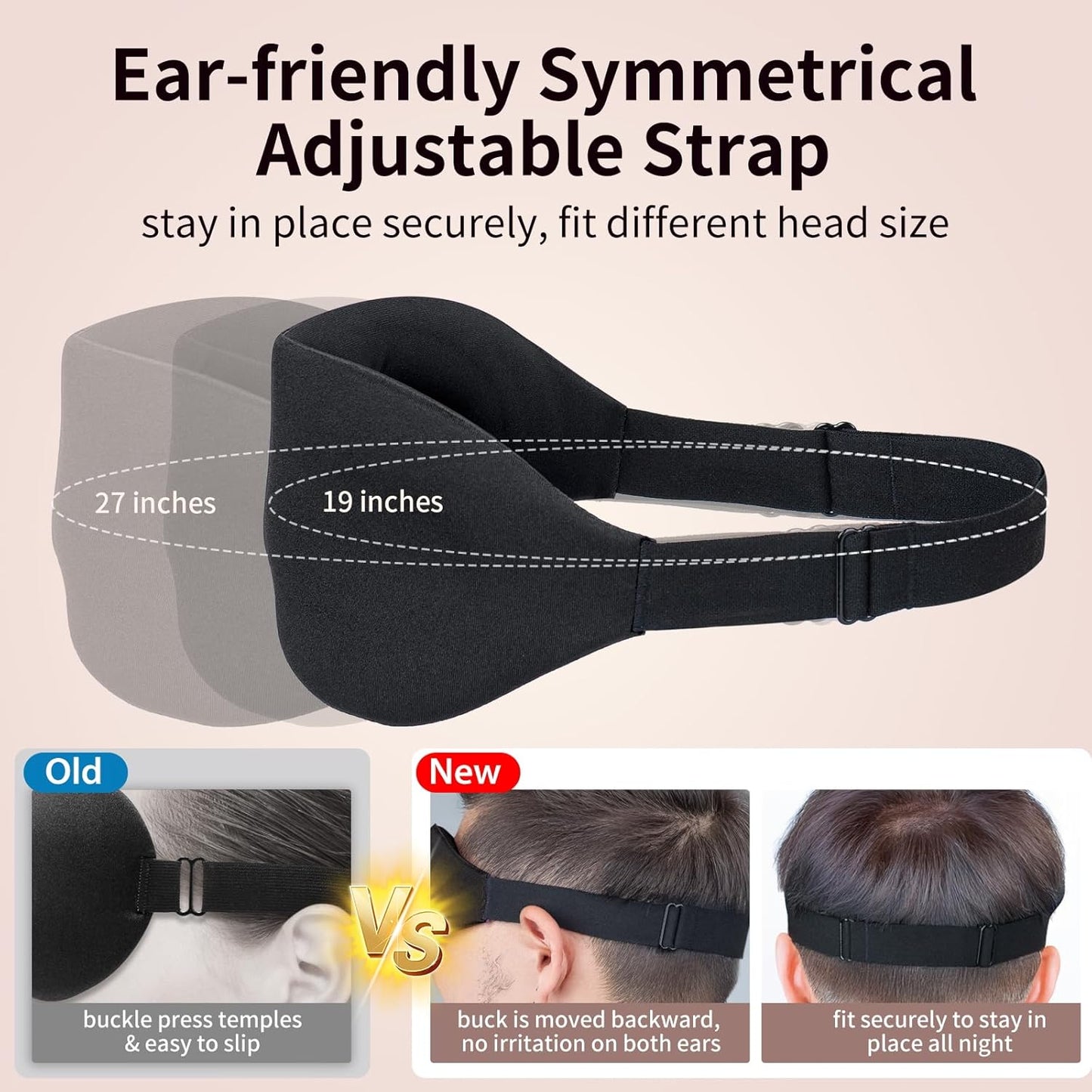 Sleep Mask, 100% Blackout 3D Contoured Sleep Eye Mask