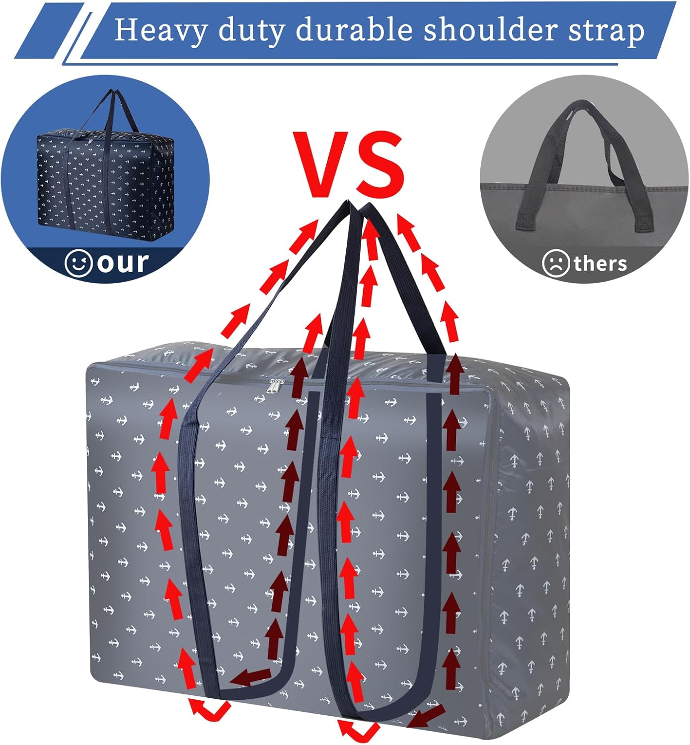 Large Clothes Storage Bags with Zips,Moving Bags for Clothes,