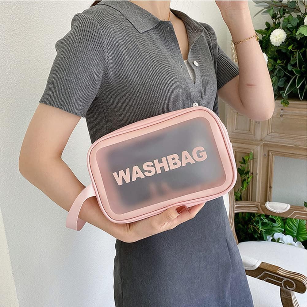 3 PCS Makeup Cosmetic Bag Transparent Travel Wash Bag