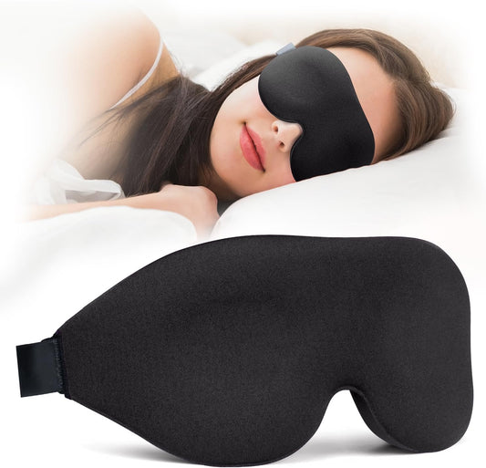 Sleep Mask, 100% Blackout 3D Contoured Sleep Eye Mask