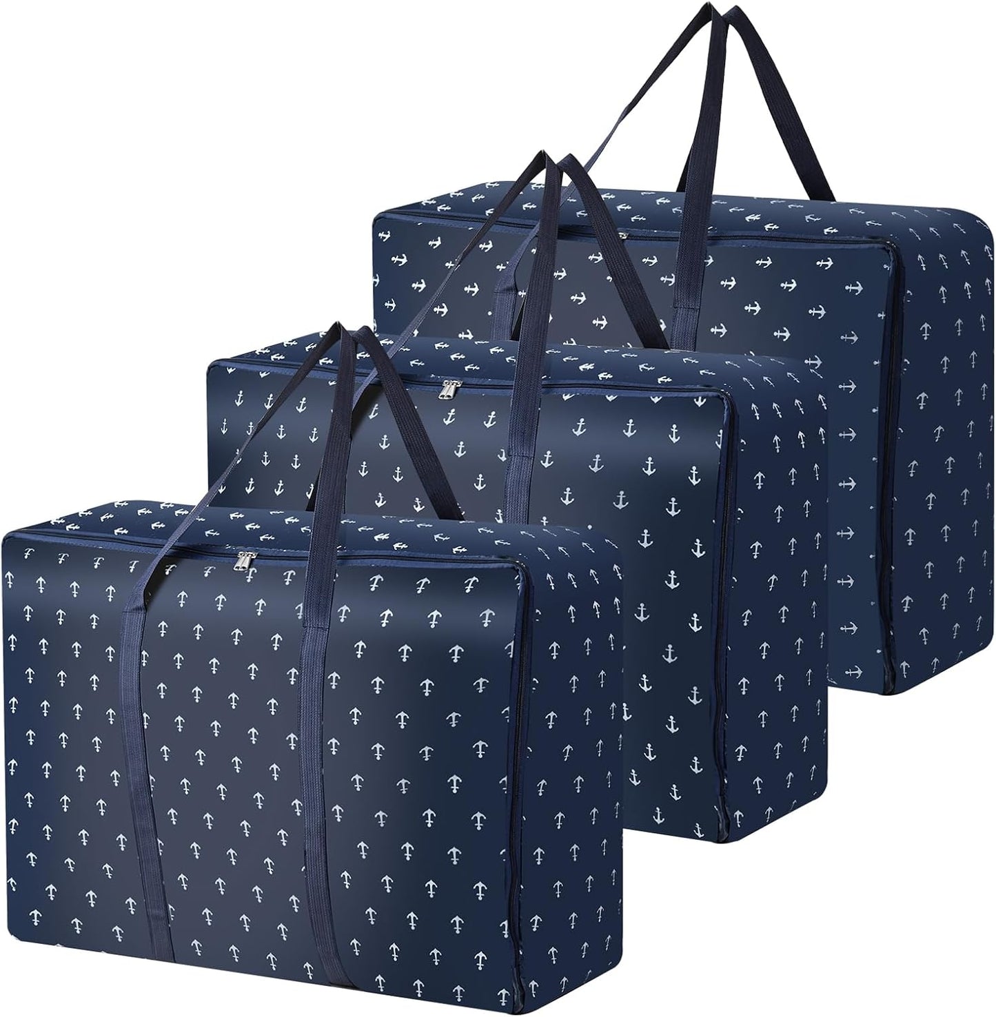 Pack Of 3 Large Clothes Storage Bags with Zips,Moving Bags for Clothes