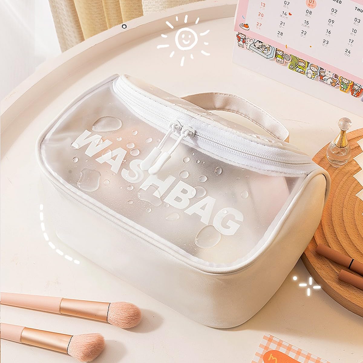 Cosmetic Bags,Large Clear Travel Makeup with Zipper,Big Toiletry Bag For Women,Small Silicone Makeup Brush Holder,Makeup Tools For Protecting Makeup Accessories,Womens Travel Essentials,