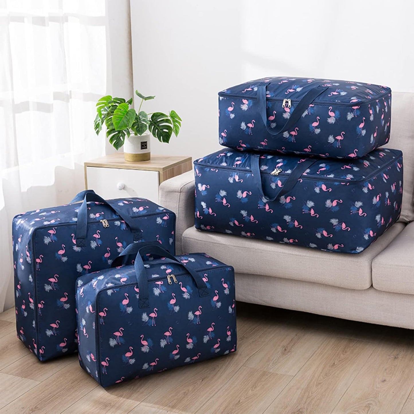 Pack Of 3 Large Clothes Storage Bags with Zips,Moving Bags for Clothes