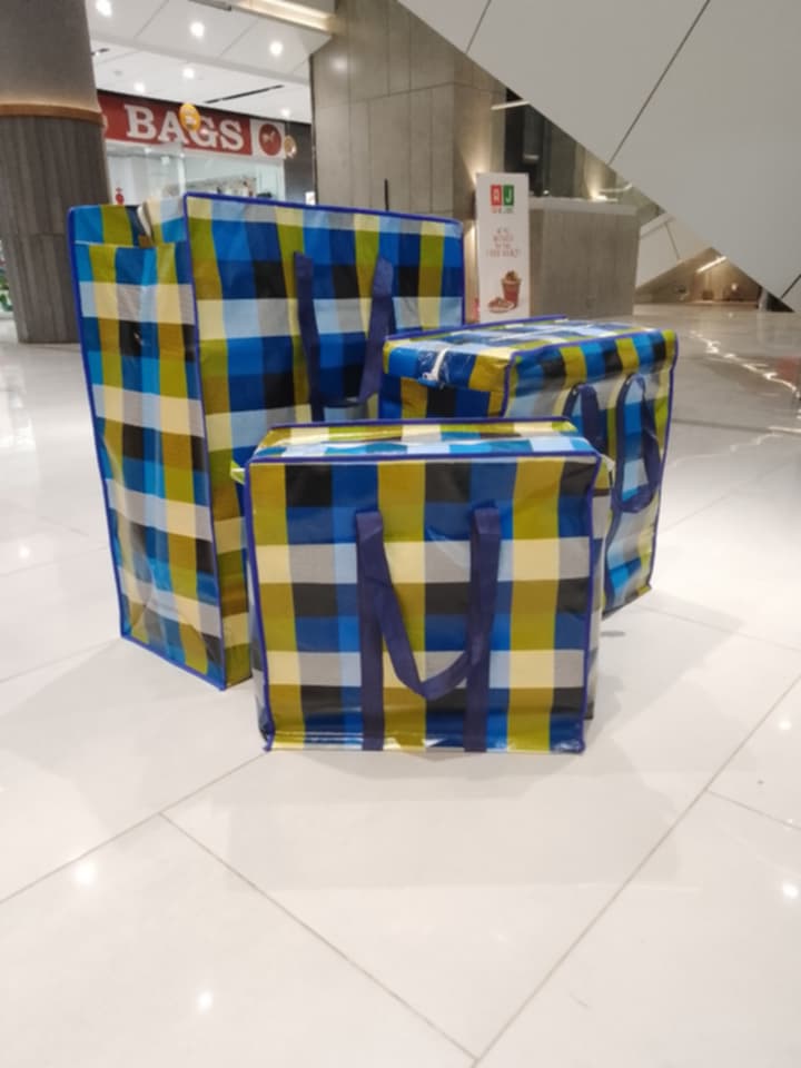 Pack Of 3 Storage Bags (Small,Medium,Large) Durable Zippered Comforters, Blankets, Clothes, & Bedding