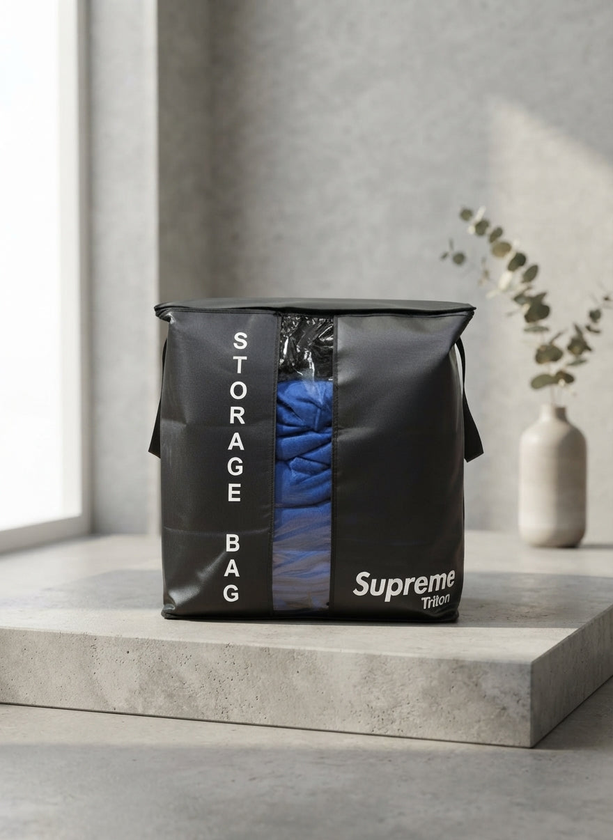 Supreme Triton 150 GSM Heavy-Duty Storage Bag | Premium Closet & Clothing Organizer with Transparent Window