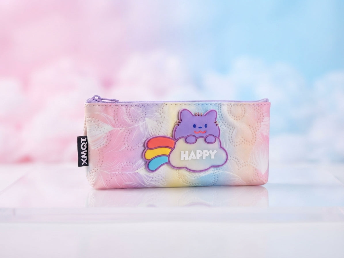 XMQI Aesthetic Quilted Pencil Case – Cute Waterproof Stationery Pouch & Large Capacity Pen Organizer