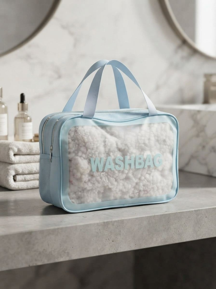 Large Dual-Zipper Cosmetic Bag & Travel Wash Organizer | Waterproof Makeup Pouch