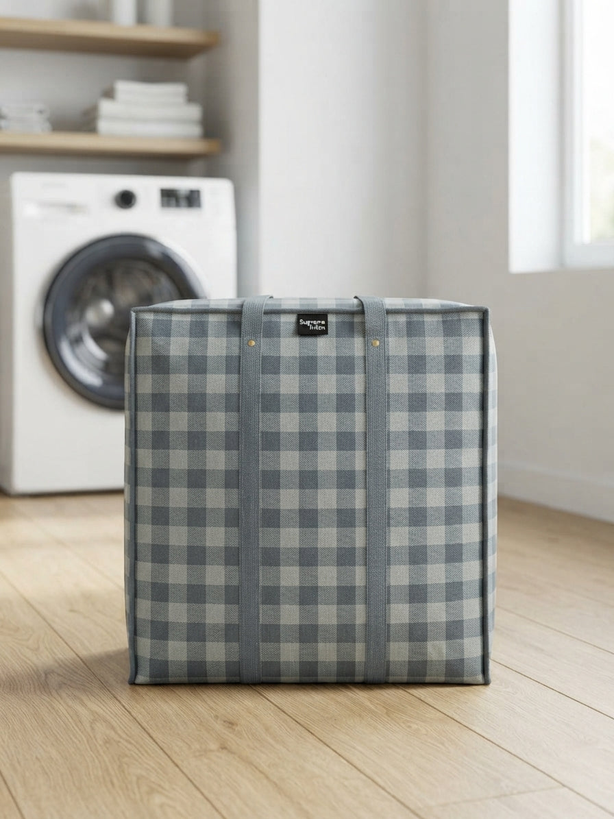 Supreme Triton 20x20 Checkered Storage Bag – Extra Large Heavy-Duty Organizer Tote with Reinforced Handles