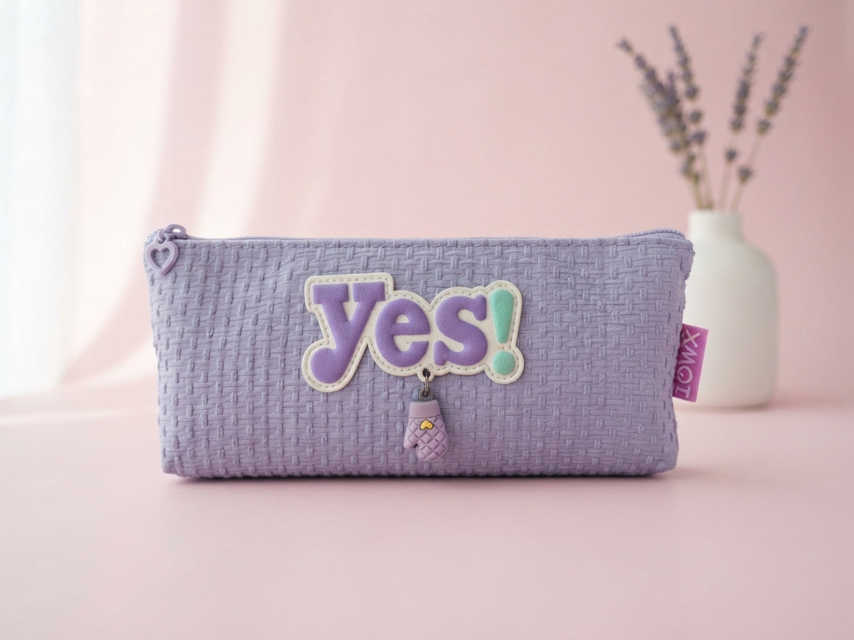 XMQI Aesthetic Quilted Pencil Case – Cute Waterproof Stationery Pouch & Large Capacity Pen Organizer