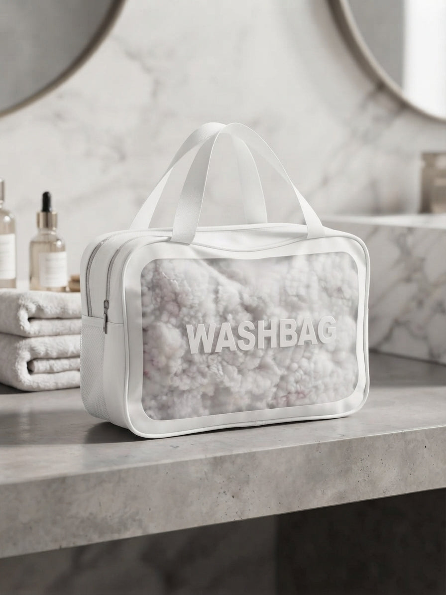 Large Dual-Zipper Cosmetic Bag & Travel Wash Organizer | Waterproof Makeup Pouch