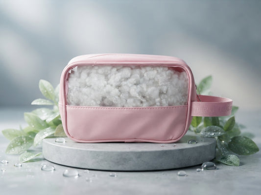 Premium PU Leather Cosmetic Bag – Transparent Travel Makeup Pouch with Handle and Clear View Windows