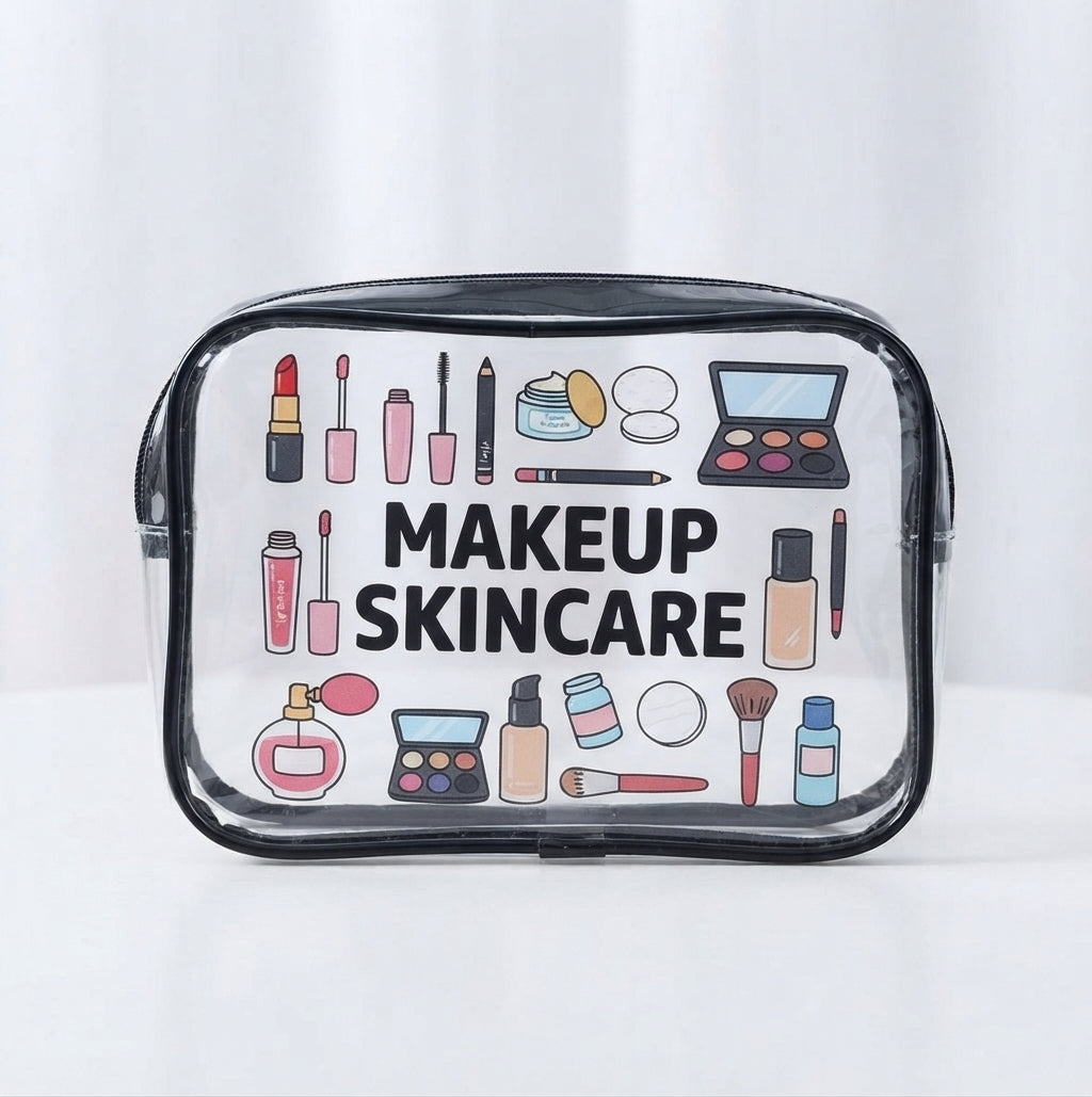 Waterproof Clear PVC Travel & Cosmetic Organizer Pouch | Transparent Toiletry & Makeup Bags