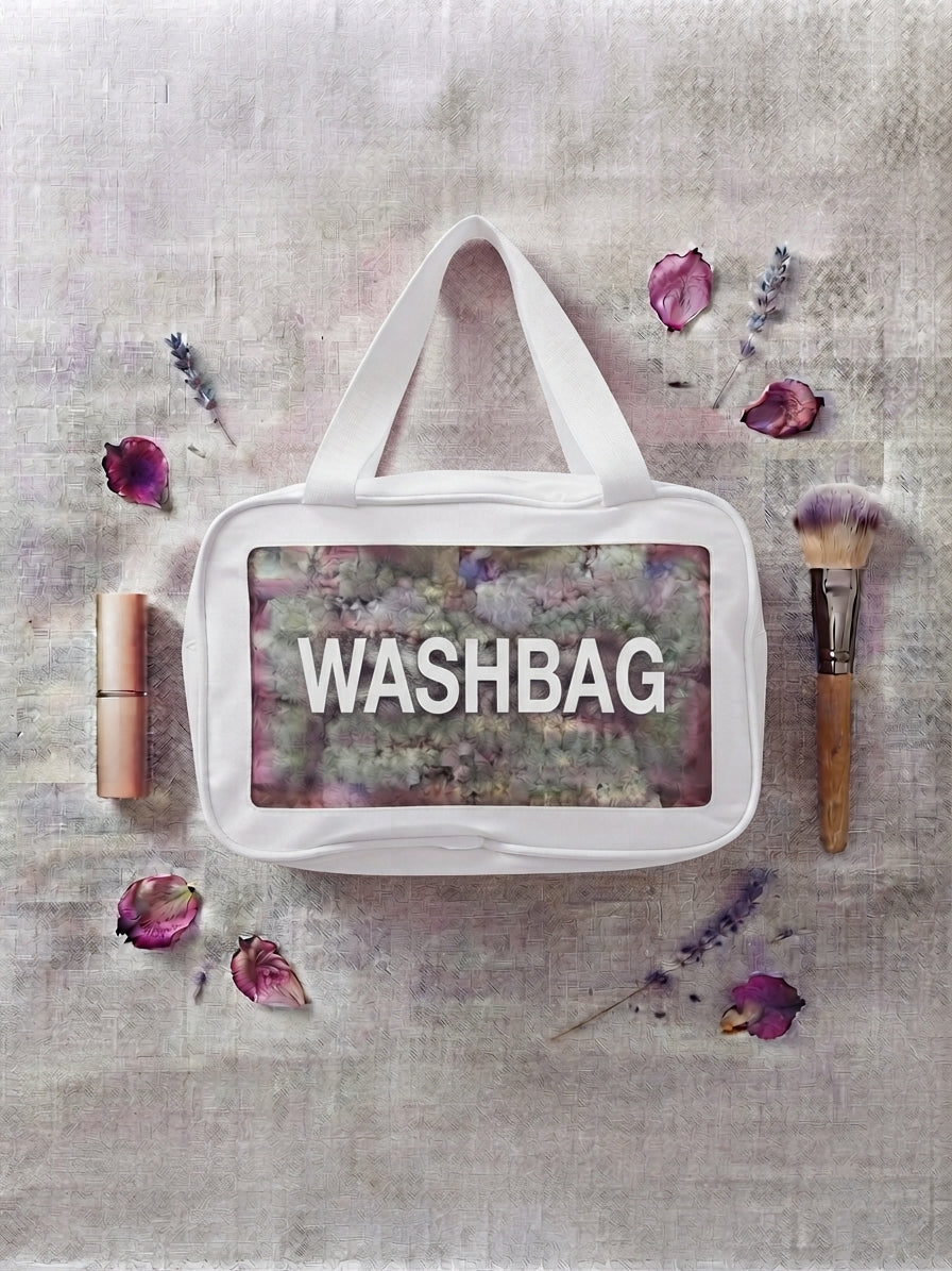 Waterproof Clear Travel Cosmetic Bag – Portable Mini Toiletry Organizer Pouch with Carry Handle