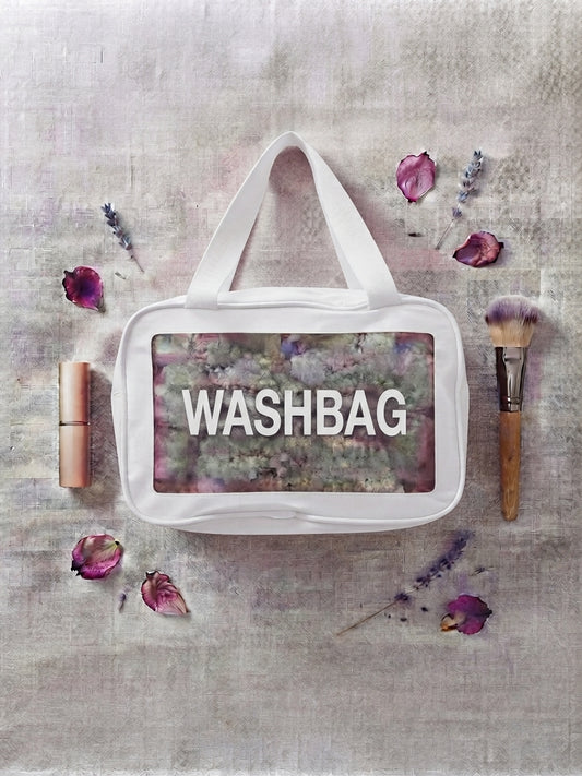 Waterproof Clear Travel Cosmetic Bag – Portable Mini Toiletry Organizer Pouch with Carry Handle