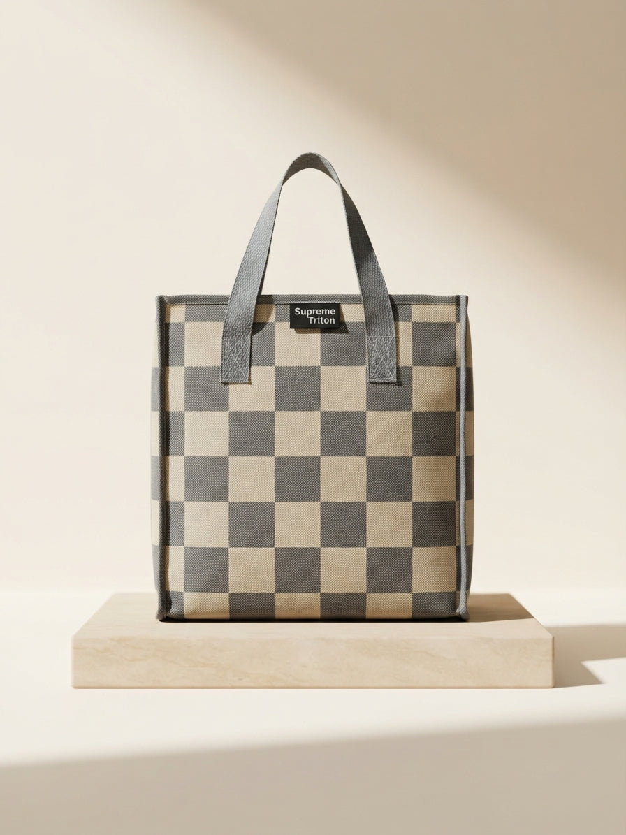 Supreme Triton 10x10 Checkered Storage Bag – Versatile Insulated Travel Tote and Daily Organizer with Comfort Handles