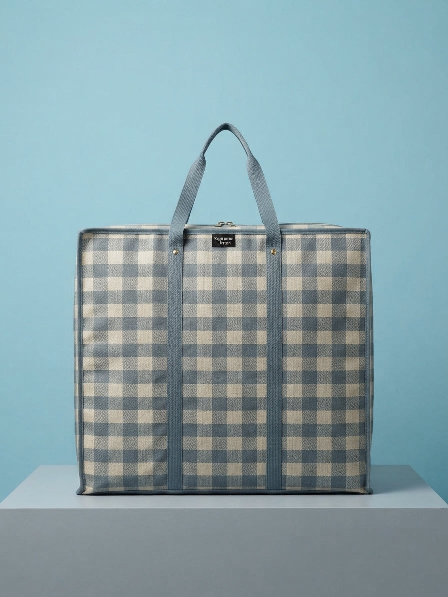 Supreme Triton 20x20 Checkered Storage Bag – Extra Large Heavy-Duty Organizer Tote with Reinforced Handles