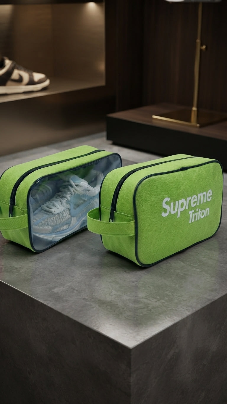 Supreme Triton Multipurpose Storage Pouch – Versatile Travel Organizer Tote with Clear Viewing Window for Shoes, Cosmetics, and Essentials