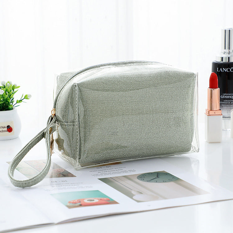 Waterproof Small Makeup Bag, Travel Cosmetic Bag Makeup Pouch PVC Portable Versatile Zipper Pouch For Women