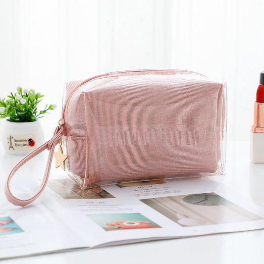 Waterproof Small Makeup Bag, Travel Cosmetic Bag Makeup Pouch PVC Portable Versatile Zipper Pouch For Women