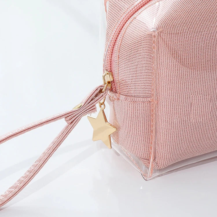 Waterproof Small Makeup Bag, Travel Cosmetic Bag Makeup Pouch PVC Portable Versatile Zipper Pouch For Women