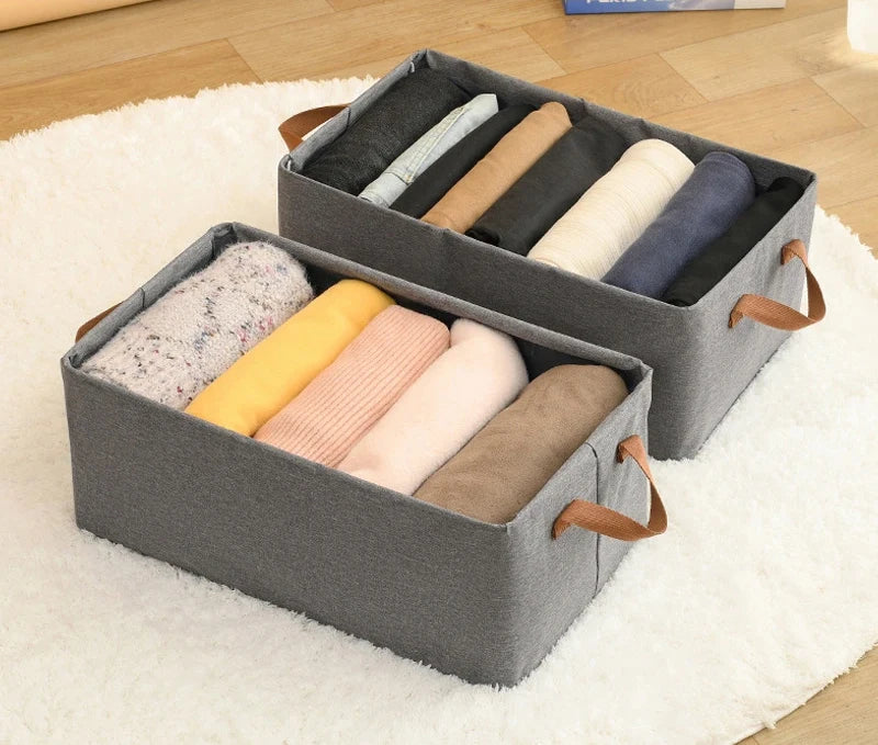 Clothes Organizer - Trousers Clothes -  Jeans Storage Box - Toy Snacks Sundries Organizer - Multifunctional Cosmetics Folding Fabric Box