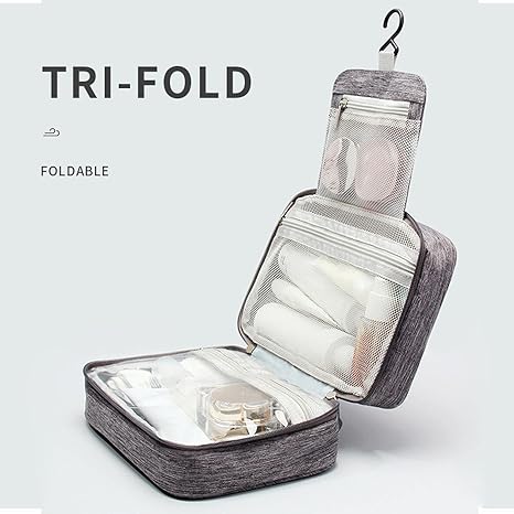 Hanging Toiletry Bags for Traveling,10" X 6.5" Makeup Bag Large