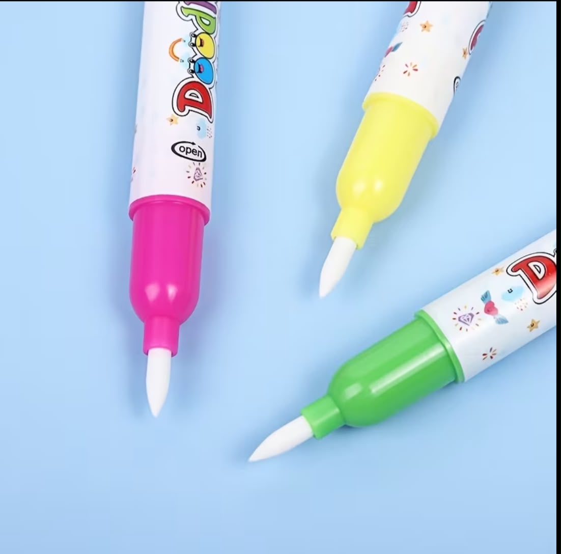 Refillable Water Doodle Pens for Kids | Mess-Free Aqua Drawing Marker Set - Pack of 5