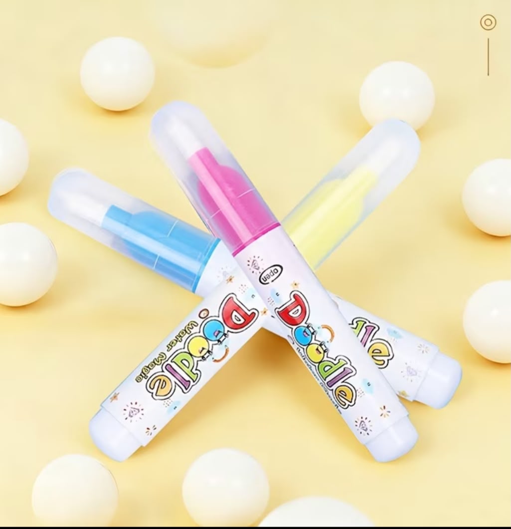 Refillable Water Doodle Pens for Kids | Mess-Free Aqua Drawing Marker Set - Pack of 5