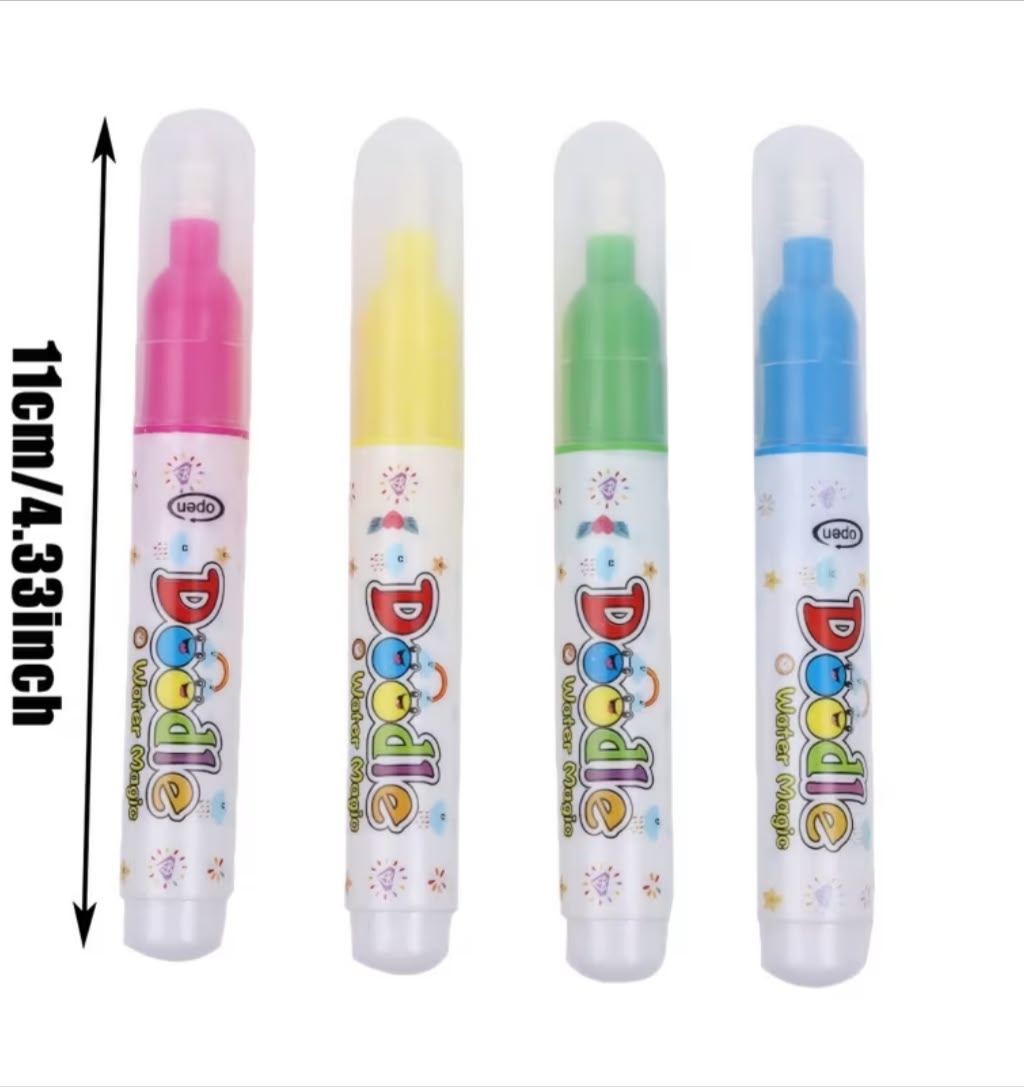 Refillable Water Doodle Pens for Kids | Mess-Free Aqua Drawing Marker Set - Pack of 5