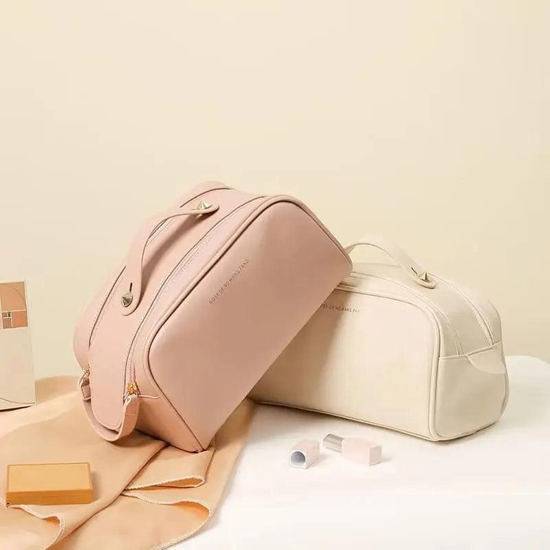 Premium PU Leather Cosmetic Bag | Travel Makeup Organizer & Toiletry Pouch