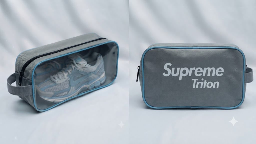 Supreme Triton Multipurpose Storage Pouch – Versatile Travel Organizer Tote with Clear Viewing Window for Shoes, Cosmetics, and Essentials