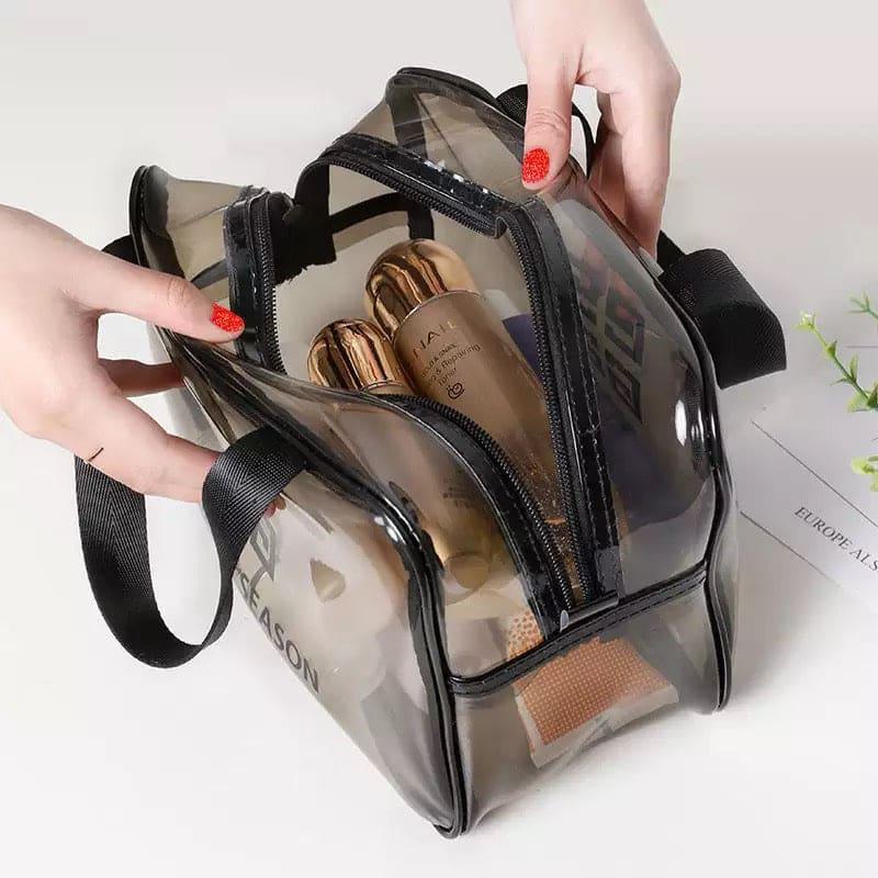 3 PCS SET Waterproof PVC Clear Travel Toiletry Bag & Cosmetic Pouch