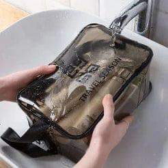 3 PCS SET Waterproof PVC Clear Travel Toiletry Bag & Cosmetic Pouch